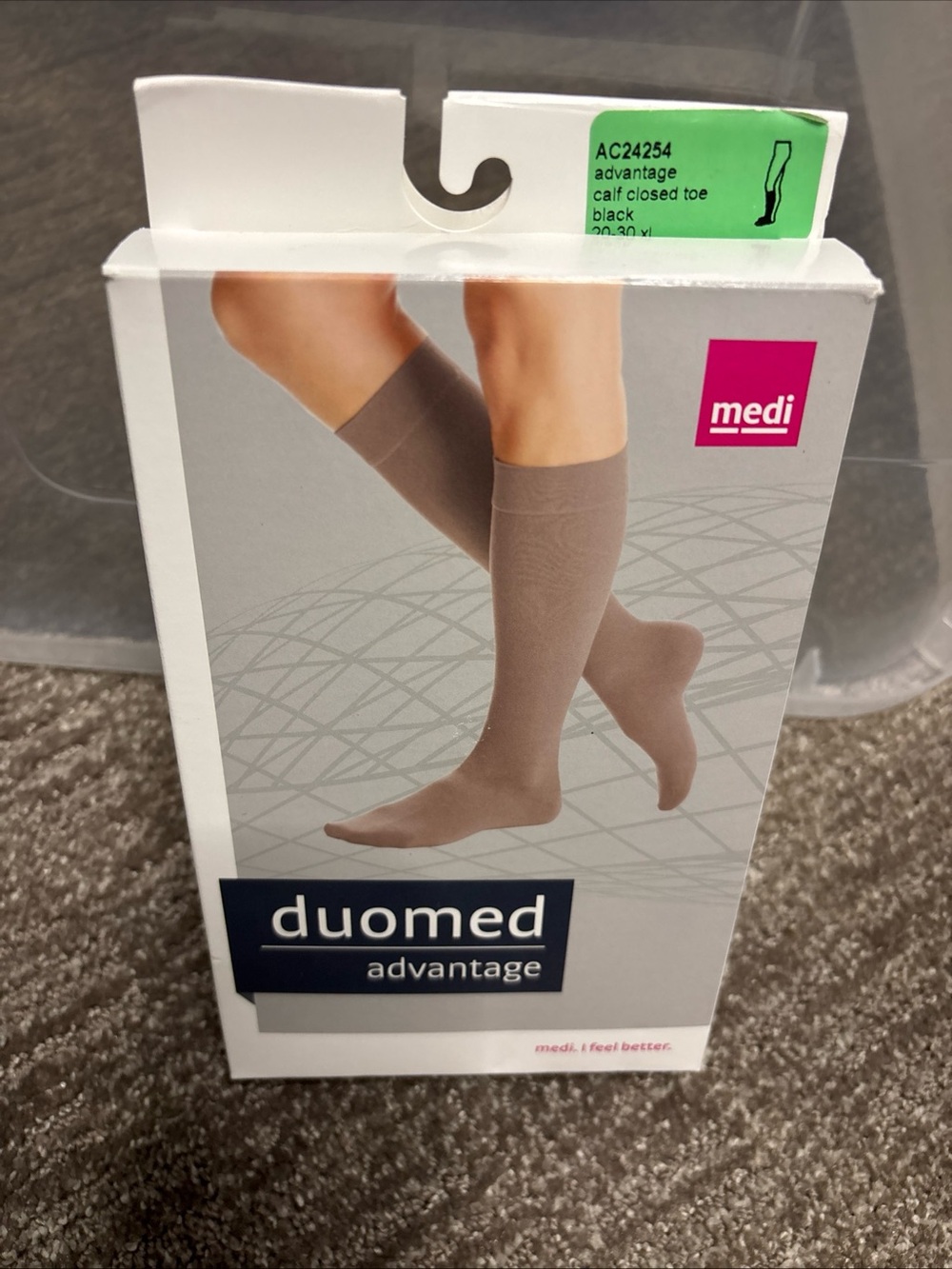 Duomed Advantage Knee-High Compression Socks - 20-30 mmHg Black Closed toe